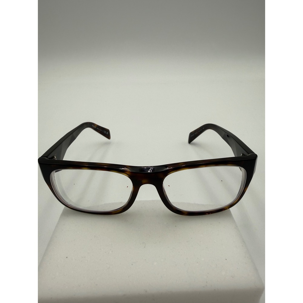 Prada Eyeglasses Frames Mens 53mm Tortoise Excellent VPR 22Z Rectangular Italy